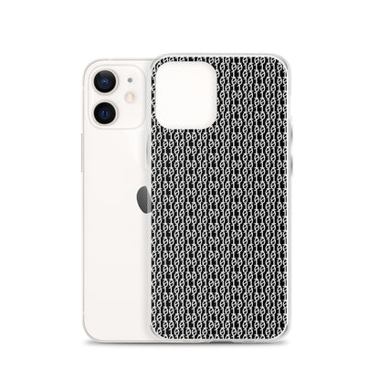 物質をデジタル出力すると。（カラー：ブラック）2進数iPhoneケース