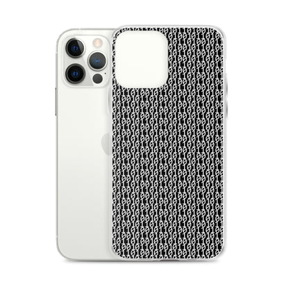 物質をデジタル出力すると。（カラー：ブラック）2進数iPhoneケース