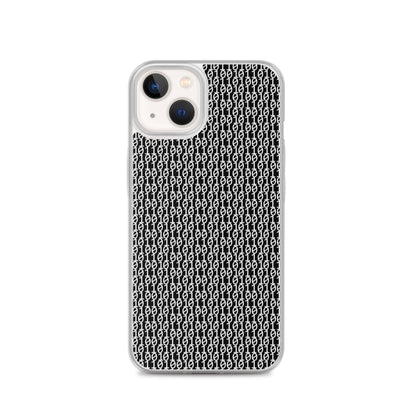物質をデジタル出力すると。（カラー：ブラック）2進数iPhoneケース