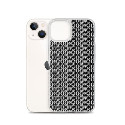 物質をデジタル出力すると。（カラー：ブラック）2進数iPhoneケース