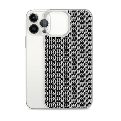 物質をデジタル出力すると。（カラー：ブラック）2進数iPhoneケース