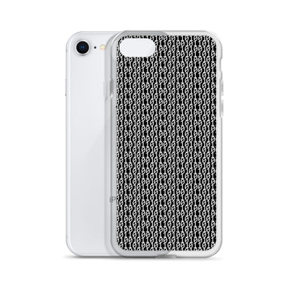 物質をデジタル出力すると。（カラー：ブラック）2進数iPhoneケース