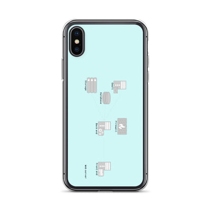 Webサーバは手の中。（カラー：ライトブルー）ネットワーク図iPhoneケース　