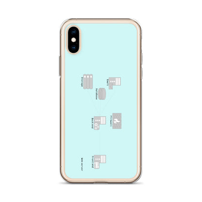 Webサーバは手の中。（カラー：ライトブルー）ネットワーク図iPhoneケース　