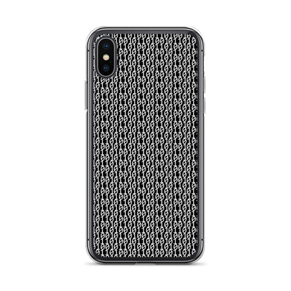 物質をデジタル出力すると。（カラー：ブラック）2進数iPhoneケース