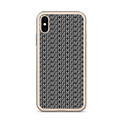 物質をデジタル出力すると。（カラー：ブラック）2進数iPhoneケース