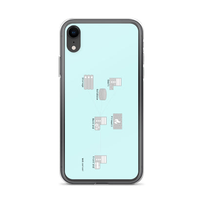 Webサーバは手の中。（カラー：ライトブルー）ネットワーク図iPhoneケース　