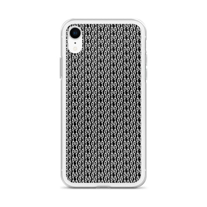 物質をデジタル出力すると。（カラー：ブラック）2進数iPhoneケース