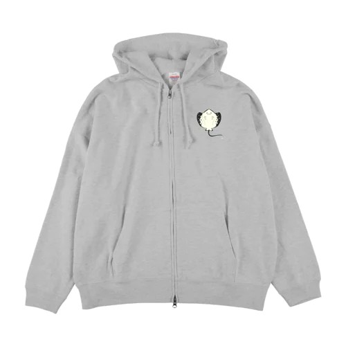 おおきなエイ United Athle 10.0oz ビッグシルエット スウェット フルジップ パーカー（裏パイル）